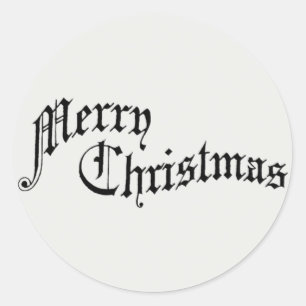 Sticker Rond Joyeux Noël Vintage Vieux Style Typographie