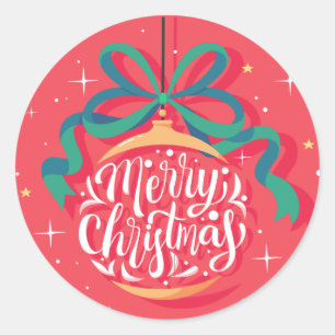 Sticker Rond Joyeux Noël Whimsical   Noël