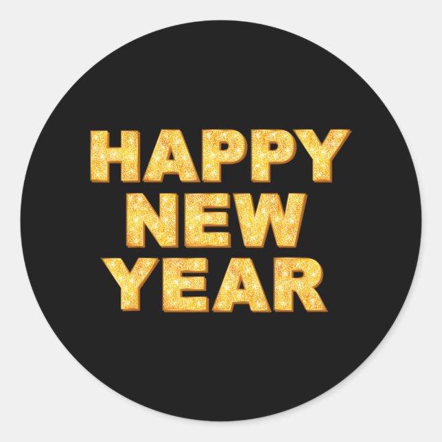 Sticker Rond Joyeux Nouvel An 2024 Nouvel An Fête Fournitures (Devant)