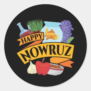 Sticker Rond Joyeux Nowruz Nouvel An persan