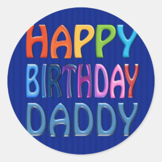 Sticker Rond Joyeux papa d'anniversaire - Bonne salutation colo