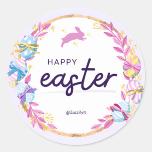 Sticker Rond Joyeux Pâques