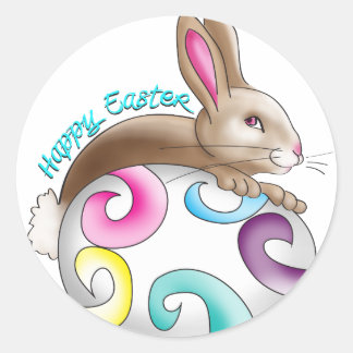 Sticker Rond Joyeux Pâques