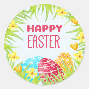 Sticker Rond Joyeux Pâques