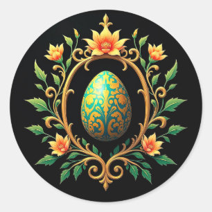 Sticker Rond Joyeux Pâques, symbole du renouveau et de la joie