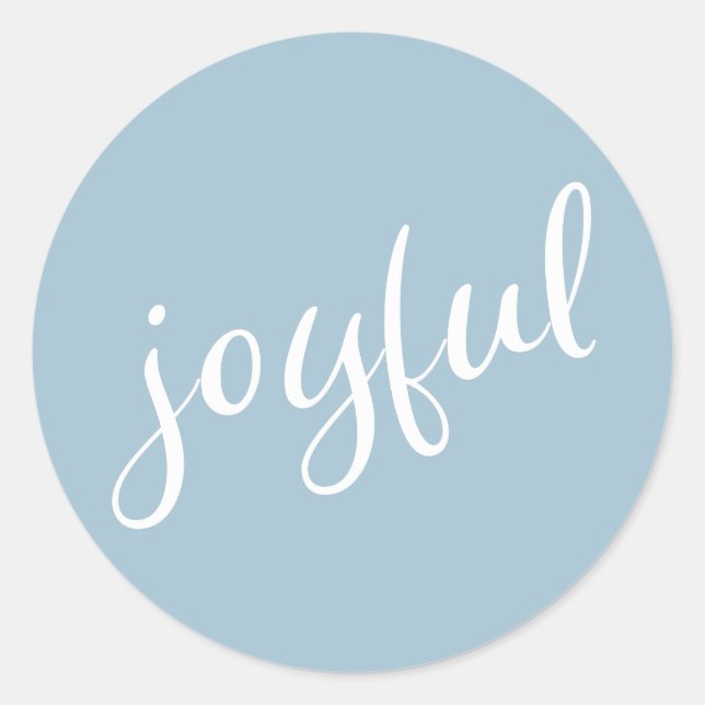 Sticker Rond Joyeux Pastel Blue Script Noël (Devant)