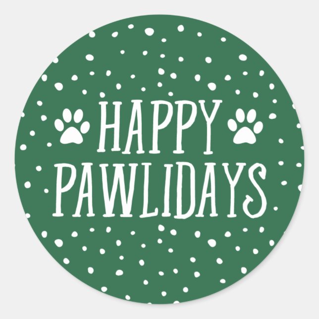 Sticker Rond Joyeux Pawlidays | Vacances vertes (Devant)
