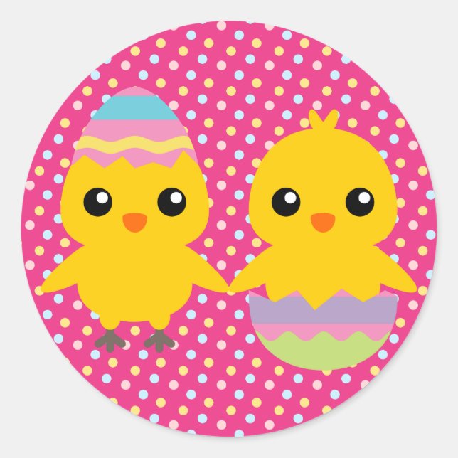 Sticker Rond Joyeux petits de Pâques (Devant)