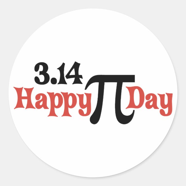 Sticker Rond Joyeux Pi Day 3.14 - 14 mars (Devant)