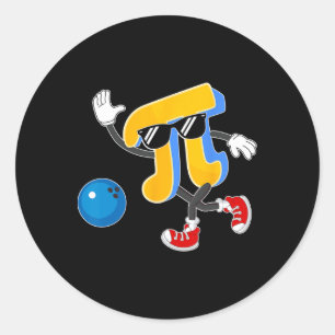 Sticker Rond Joyeux Pi Day Bowling Amateurs Pi Symbole Masse En