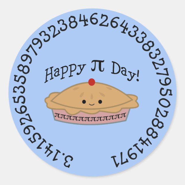 Sticker Rond Joyeux Pi Day Pie (Devant)