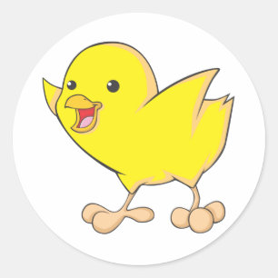 Sticker Rond Joyeux poussin