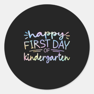 Sticker Rond Joyeux Premier Jour De La maternelle Enseignant Ti