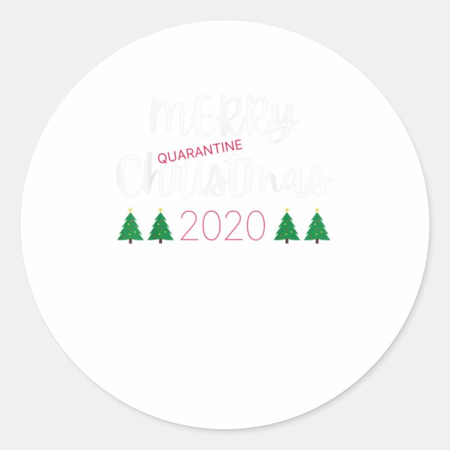 Sticker Rond Joyeux Quarantine Pajamas Noël 2020 (Devant)