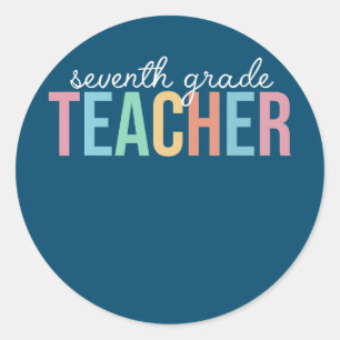 Sticker Rond Joyeux retour à l'école Jour 7e 7e année