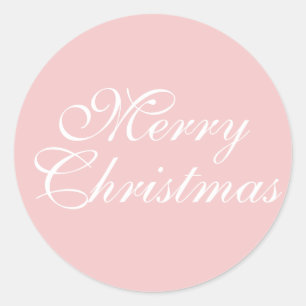 Sticker Rond Joyeux rose de Noël