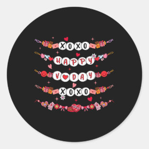 Sticker Rond Joyeux Saint Valentin Xoxo Bracelets d'amitié de l