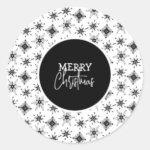 Sticker Rond Joyeux script de Noël Flèches noires