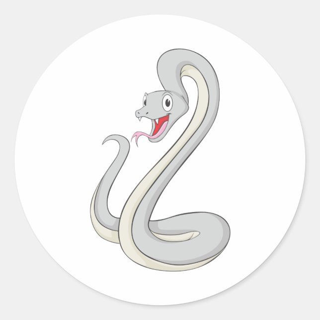 Sticker Rond Joyeux serpent de Mamba noir (Devant)