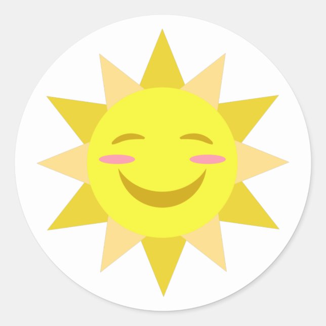 Sticker Rond Joyeux soleil (Devant)