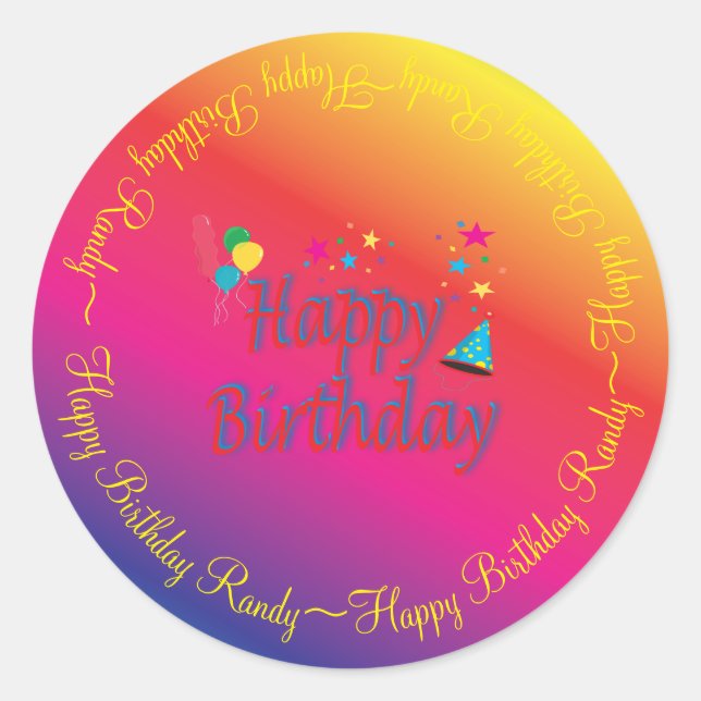 Sticker Rond Joyeux Spectre d'anniversaire personnalisé (Devant)