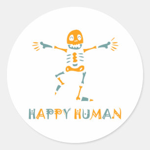 Sticker Rond Joyeux squelette humain