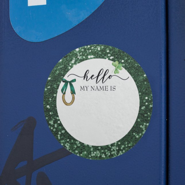 Sticker Rond Joyeux St. Patrick's Day Green Party Clover (Créateur téléchargé)