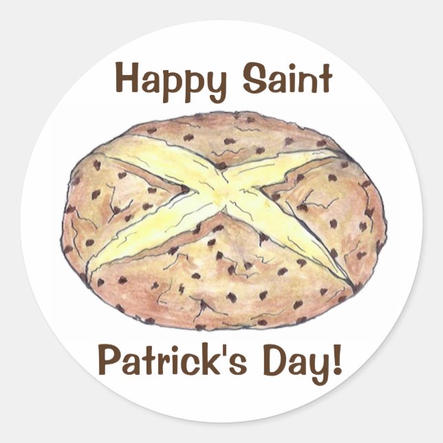 Sticker Rond Joyeux St. Patrick's Day Pain de Pain de soude irl (Devant)