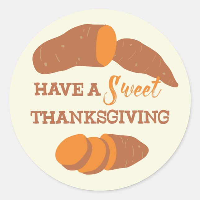 Sticker Rond Joyeux Thanksgiving Pommes Douces (Devant)