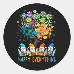 Sticker Rond Joyeux Tout Gnomies Gnomes Fêtes Noël