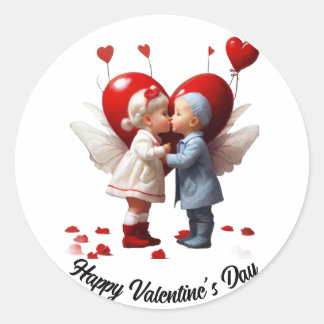 Sticker Rond Joyeux Valentine's Day