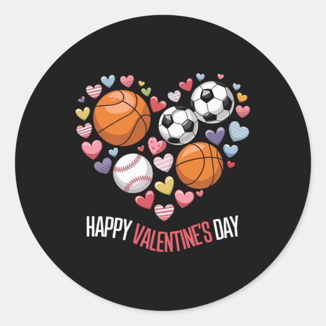 Sticker Rond Joyeux Valentines Jour de baseball de baseball de  (Devant)