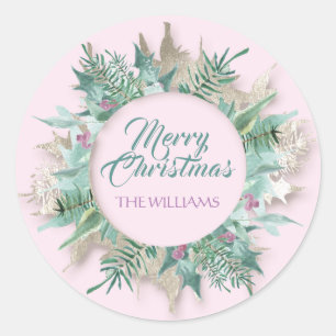 Sticker Rond Joyeux Ventre Noël Joyeux Joyeux Monnaie de Vacanc