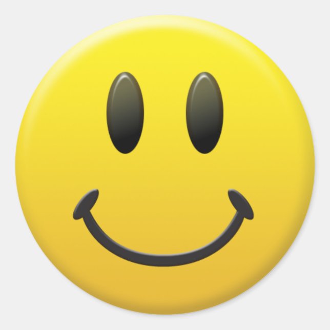 Sticker Rond Joyeux visage (Devant)
