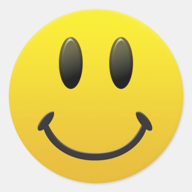 Sticker Rond Joyeux visage (Devant)