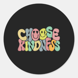 Sticker Rond Joyeux Visage Choisir la gentillesse Positivité