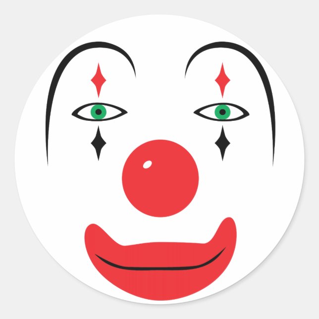 Sticker Rond Joyeux visage de clown (Devant)