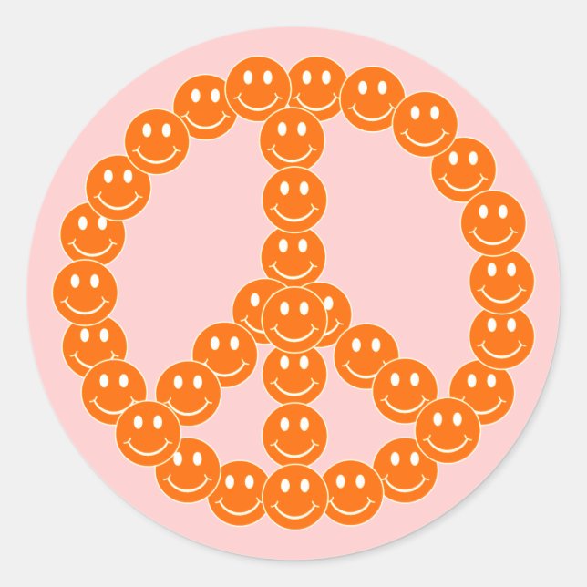 Sticker Rond Joyeux visage paix (Devant)