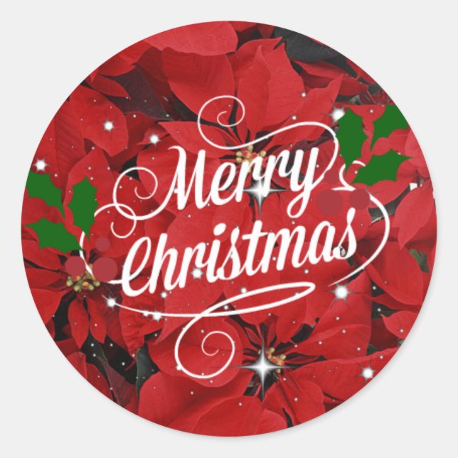 Sticker Rond Joyeux voeux de Noël (Devant)