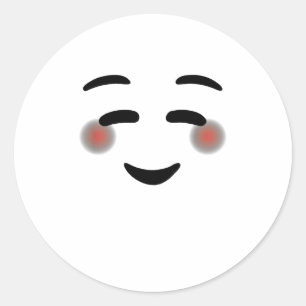 Sticker Rond Joyeux Yeux souriants Face Blushing Emojis