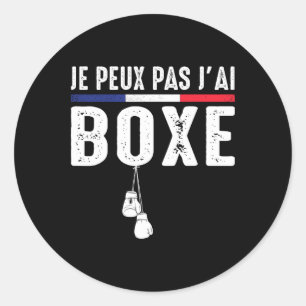 Sticker Rond J'peux Pas J'ai Boxe Boxeur Combyt Ring De Boxe Bo