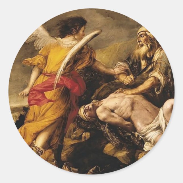 Sticker Rond Juan de Valdes Leal - Le Sacrifice d'Isaac (Devant)
