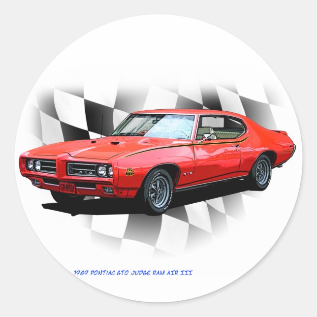 Sticker Rond Juge Pontiac GTO 1969 (Devant)