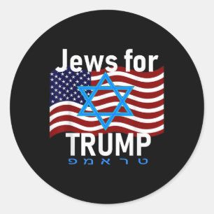 Sticker Rond Juifs Pour Trump American Flag Star De David Hébre