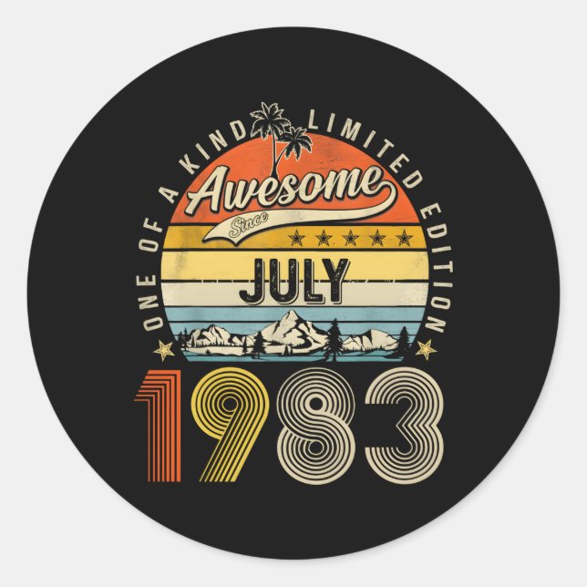 Sticker Rond Juillet 1983 40E 40 (Devant)