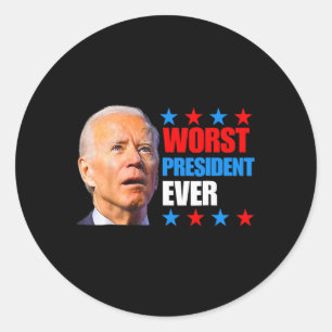 Sticker Rond Juillet Trump Élection 2024 Le pire président jama