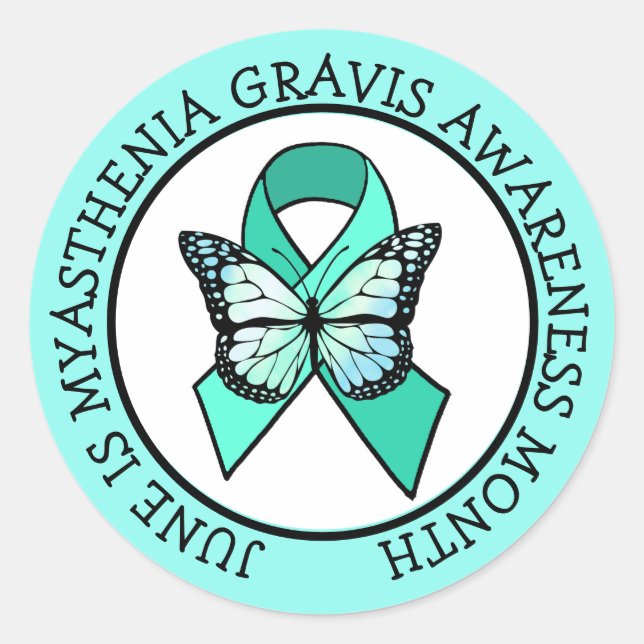 Sticker Rond Juin est Myasthenia Gravis le mois de sensibilisat (Devant)