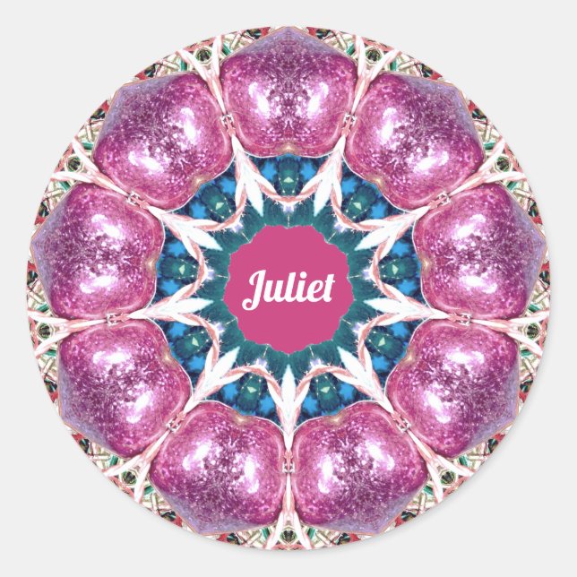 Sticker Rond JULIET ~ Motif Abstrait lumineux ~ Personnalisé ~ (Devant)
