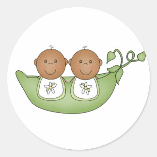 Sticker Rond Jumeaux afro-américains en pois