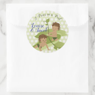 Sticker Rond Jumeaux Baby Boy 1er anniversaire ou Baby shower